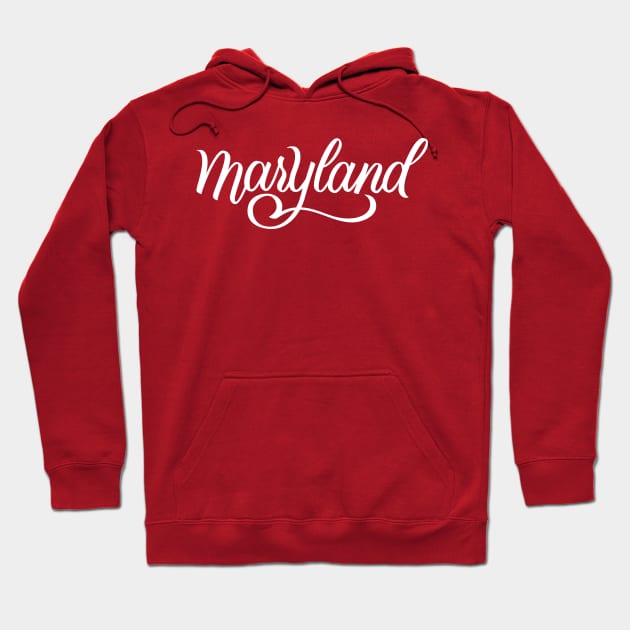 Cute Maryland Script Hoodie by polliadesign